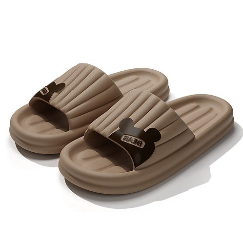 Cartoon Bear Summer Women Indoor Slippers Non Slip Bathroom Home Floor Flat La