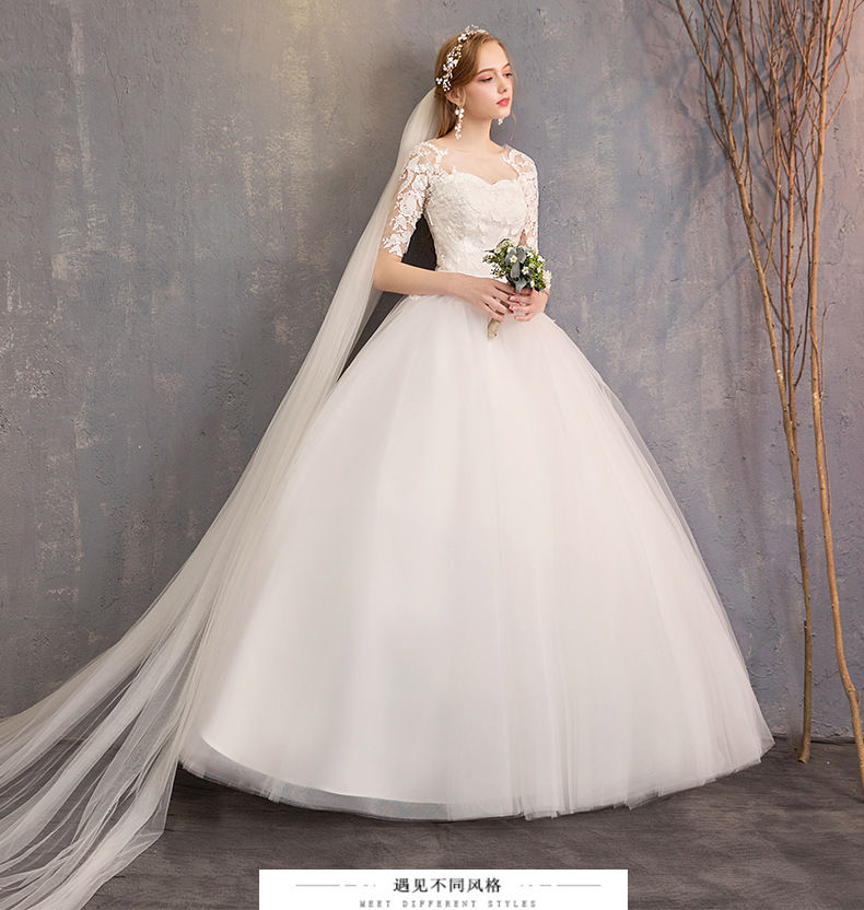 Miniatura: New Fashion Slim Fit Lace Mid Sleeve Plus Size Photo Studio Wedding Dress