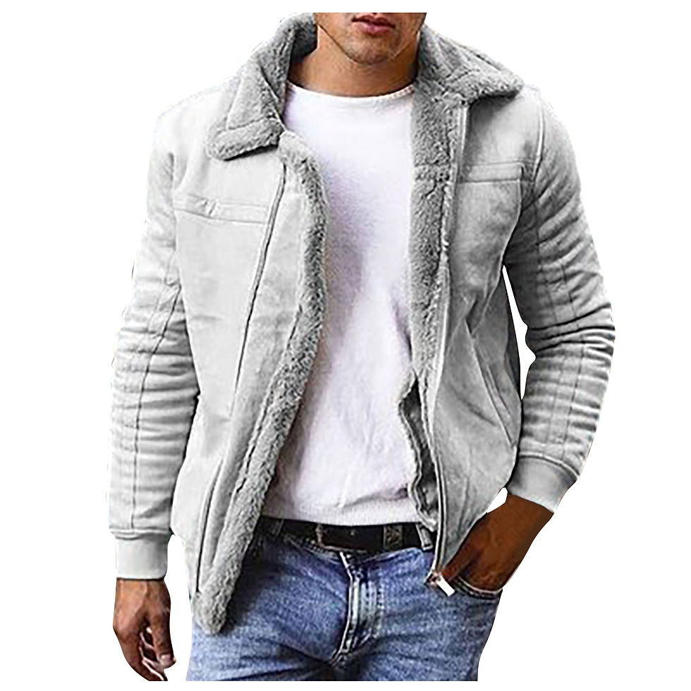 Thumbnail: Men Lapel Plus Velvet Motorcycle Bike Jacket Men's Winter Faux Fur Jacket 2022