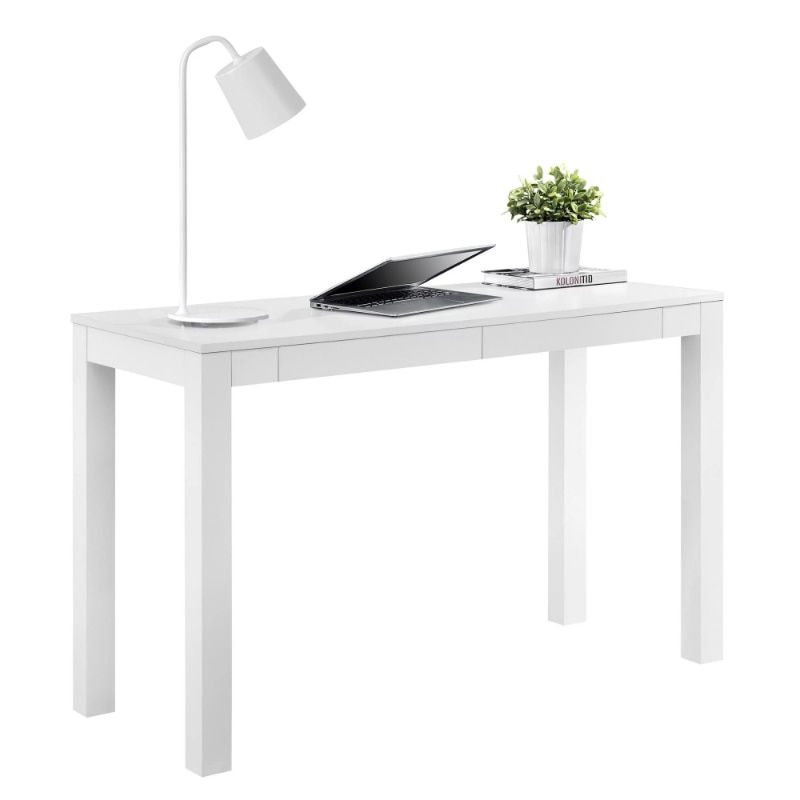 Thumbnail: Large Parsons Computer Desk with 2 Drawers, White   Computer Table