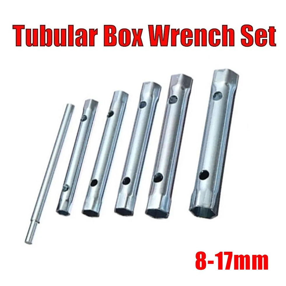 Miniatura: 6Pcs 8-17mm Metric Tubular Box Wrench Set Tube Bar Spark-Plug Spanner For Autom