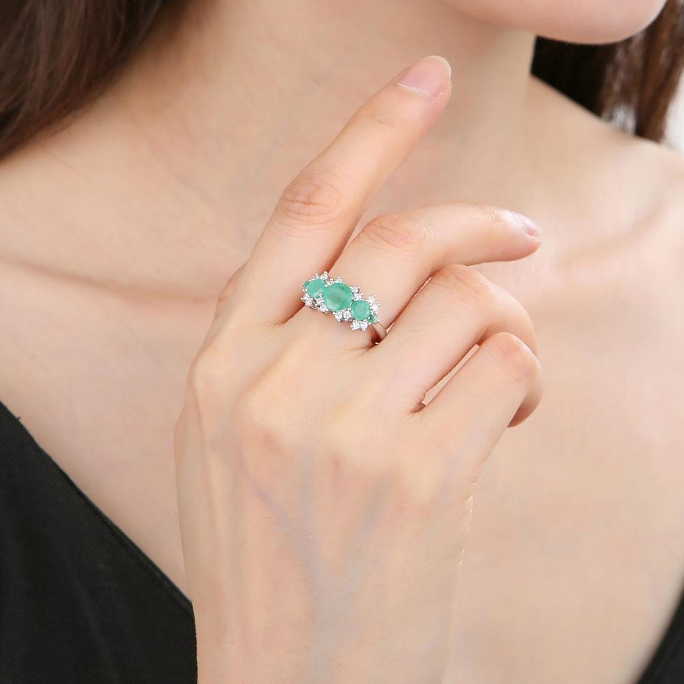 Thumbnail: GEM'S BALLET Real 925 Sterling Silver Gemstone Ring Natural Sky Blue Topaz