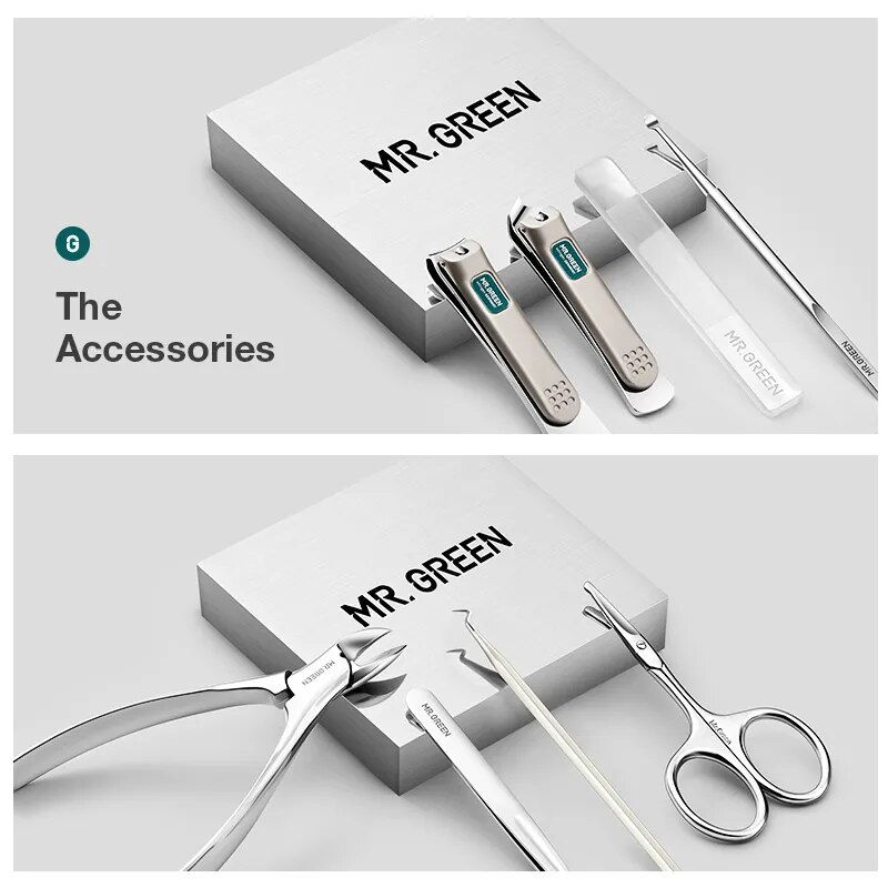 Thumbnail: MR.GREEN Manicure Set Pedicure Sets Nail Clipper Stainless Steel Professional N