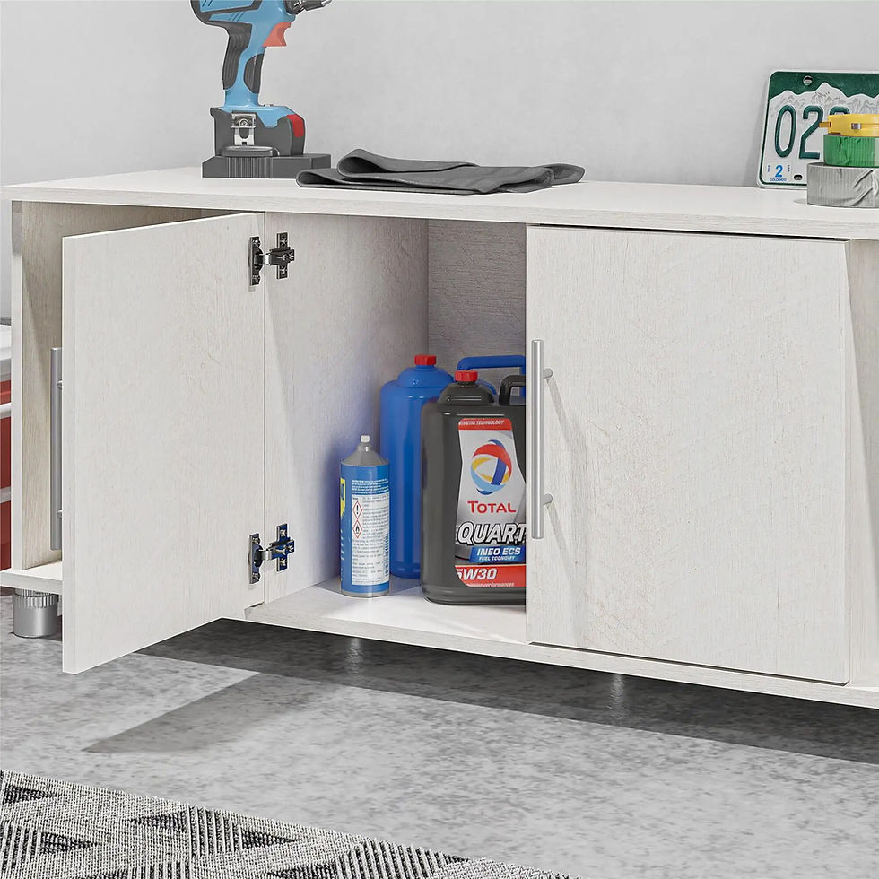 Thumbnail: Evolution Westford Garage Shoe Storage Bench, Ivory Oak