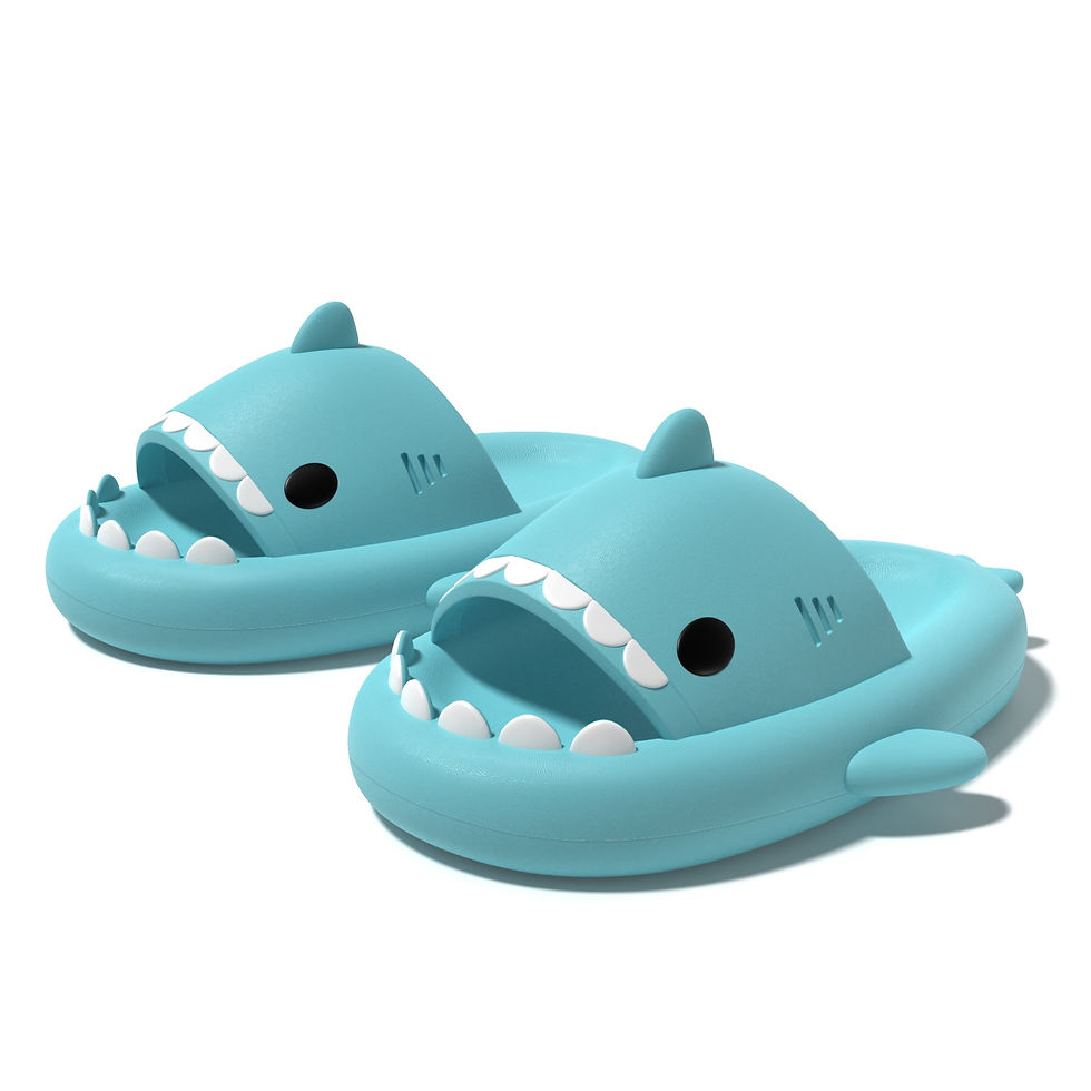 Thumbnail: Summer Home Men Shark Slippers Anti-skid EVA Solid Color Couple Parents Outdoor