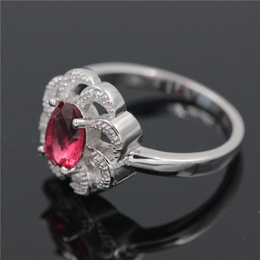 Thumbnail: US STOCK Uloveido 5% off Fashion Engagement Ring Silver Color Charms Ringen