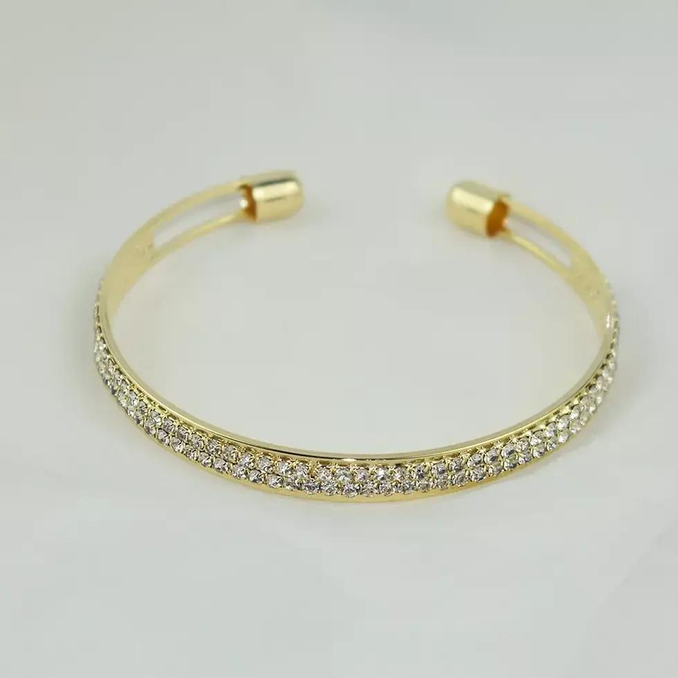 Thumbnail: Crystal Cuff Gold Silver Color Bangles Bridal Bracelet Lady Bracelet Bracelets &