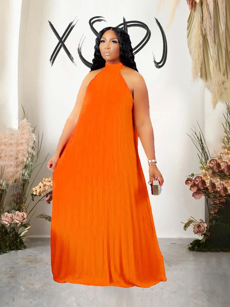 Miniatyrbilde: Chiffon Maxi Dress Women Summer Sleeveless Elegant Dresses Long Halter Neck Dre
