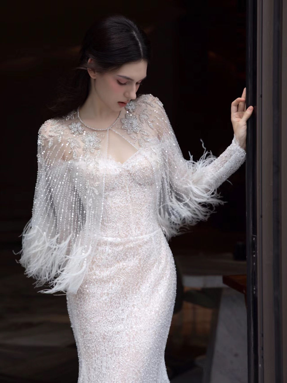 縮圖：Annual Meeting Mermaid Heavy Industry Feather Dress