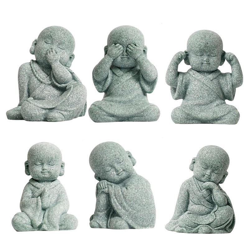 Miniatura: Little Monk Statue Buddha Stone Tibetan Buddhism Figurines Zen Garden Ornament