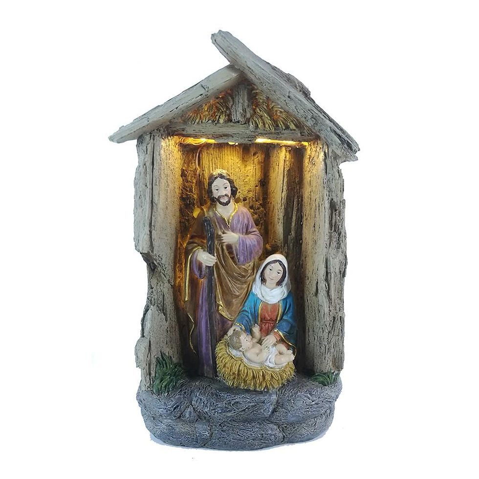 Miniatura: Nativity Scene Set Holy Family Statue Christmas Ornament Jesus Manger Crib