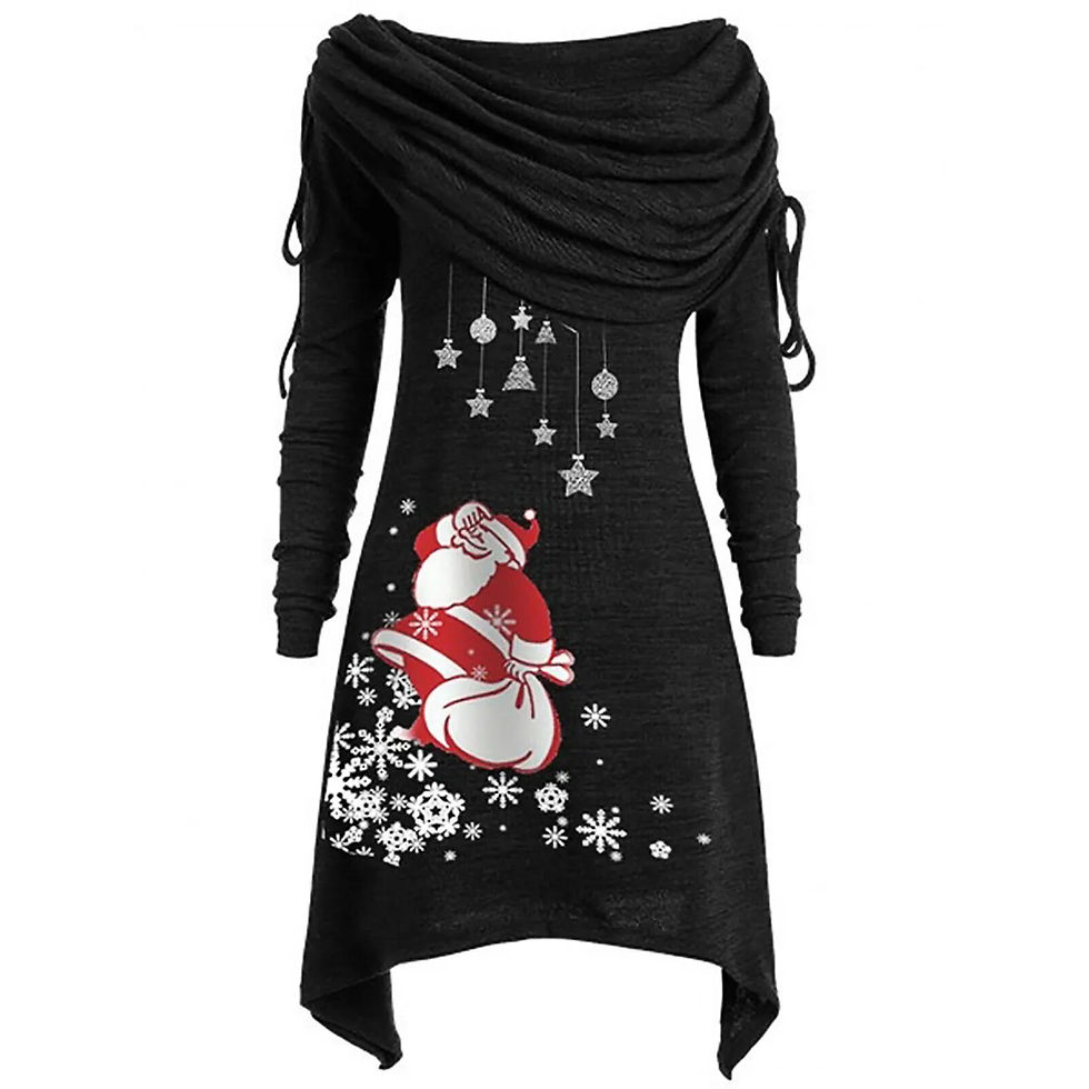 Thumbnail: Plus Size Women's Christmas Dress, Sling Strap Christmas Holiday Dress, Snowfla