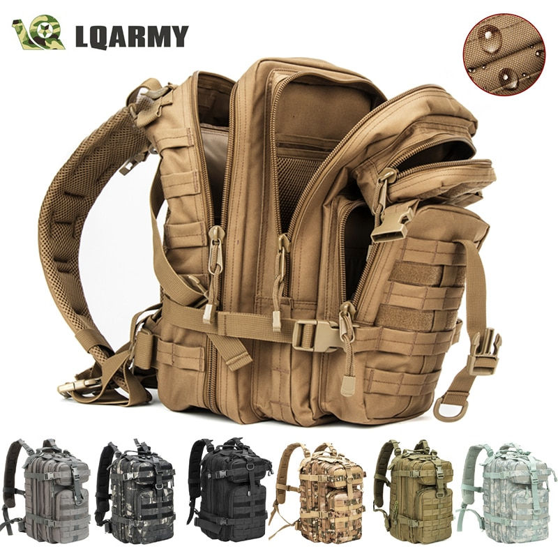Thumbnail: Men Army Military Tactical Backpack 1000D Polyester 30L 3P Softback Outdoor