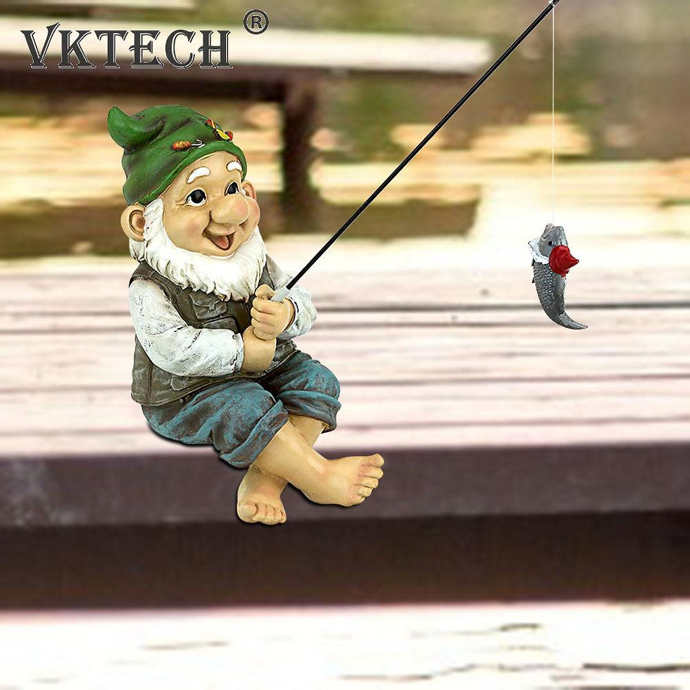 Thumbnail: Garden Gnome Statue Resin Fishing Dwarf Elf Figurines Naughty Funny Garden Stat