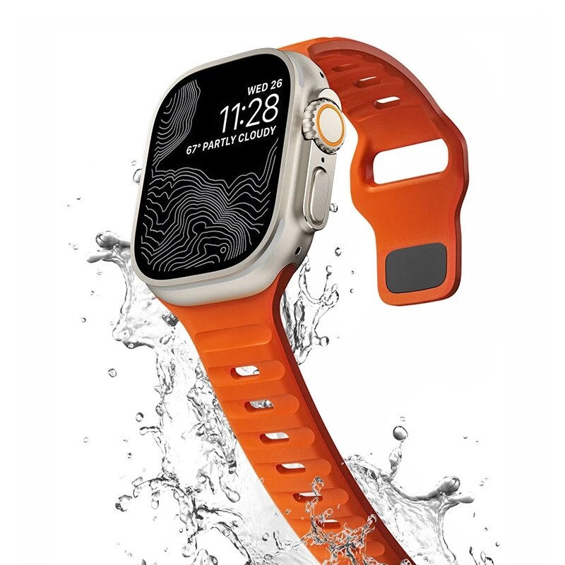 Thumbnail: Soft Silicone Strap For Apple Watch Band Ultra 49mm 45mm 41mm 44mm 40mm 42mm 38