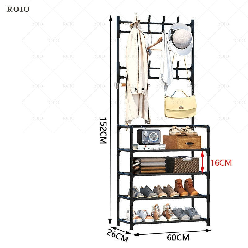 Миниатюра: Multi-ayer Shoe Rack DIY Clothes Hanger Coat Rack Storage Clothing Drying Rack