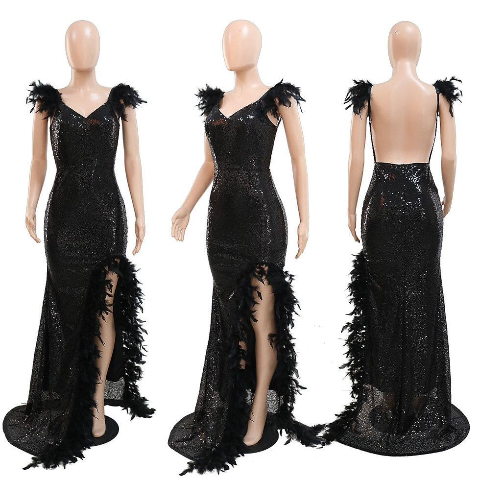 Miniatura: Adogirl Elegant Sequin Party Night Maxi Dresses Women Cute Club Backless Sleeve