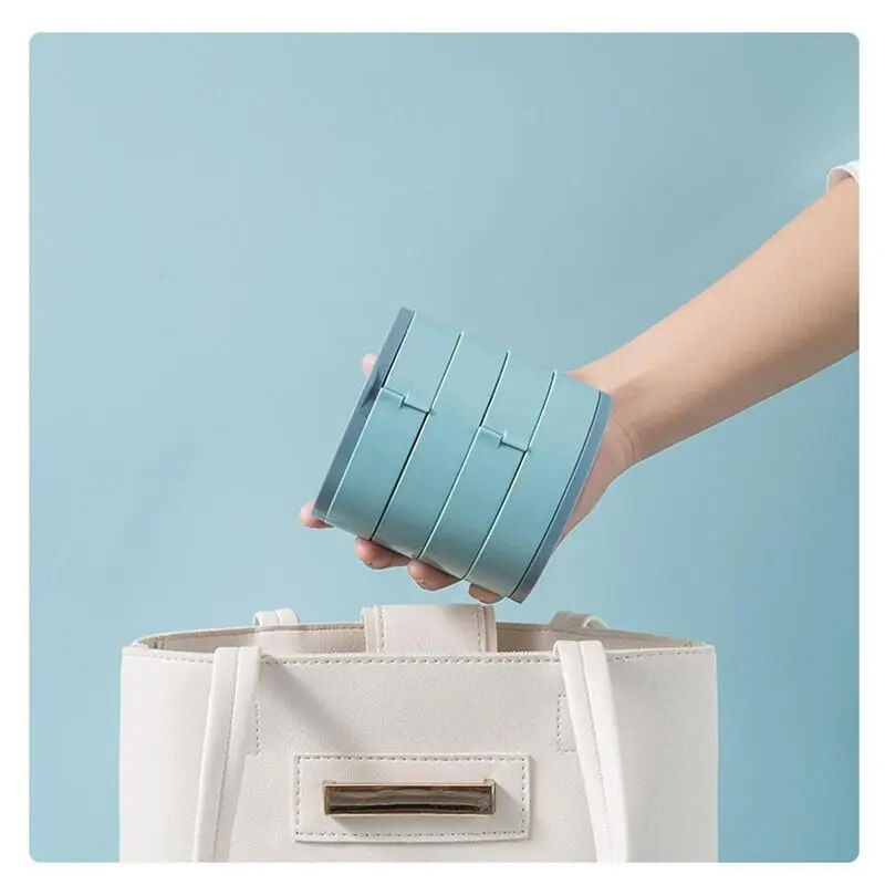 Thumbnail: 1pc Blue/Pink Jewelry Stand Holder Display Tray Jewelry Storage Box Multilayer