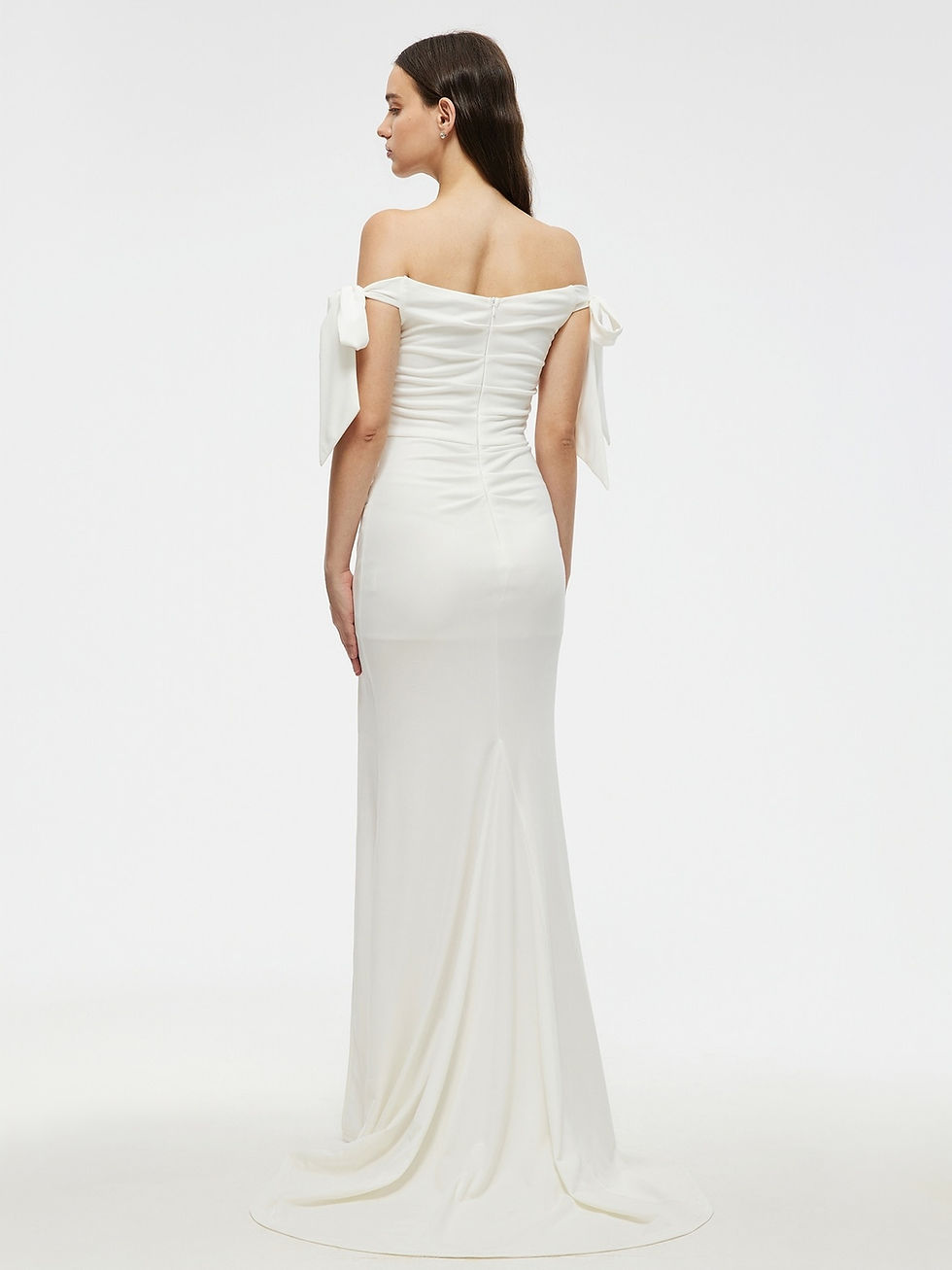 Indexkép: Off The Shoulder Pleated Satins Wedding Dress 2023 Elegant Bride Dress Lace App