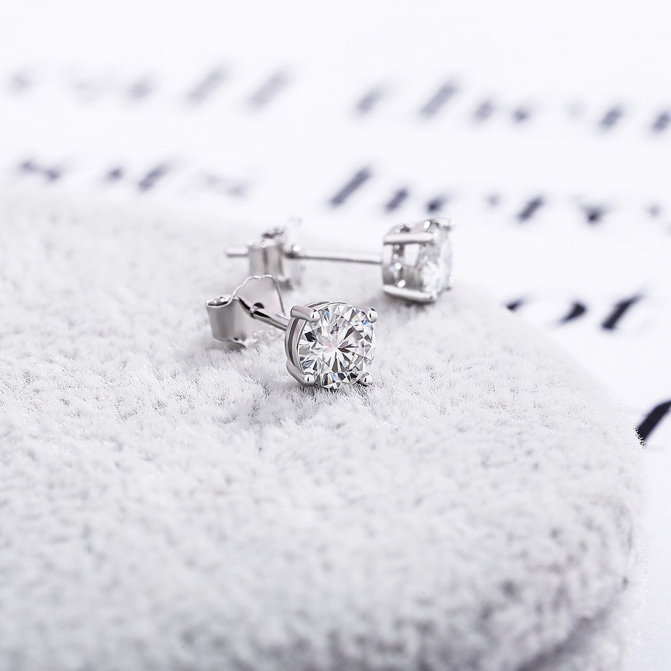 Thumbnail: 2021 New Top Luxury 3/4/5MM 0.5 Carat D Color Moissanite Earrings 925 Sterling