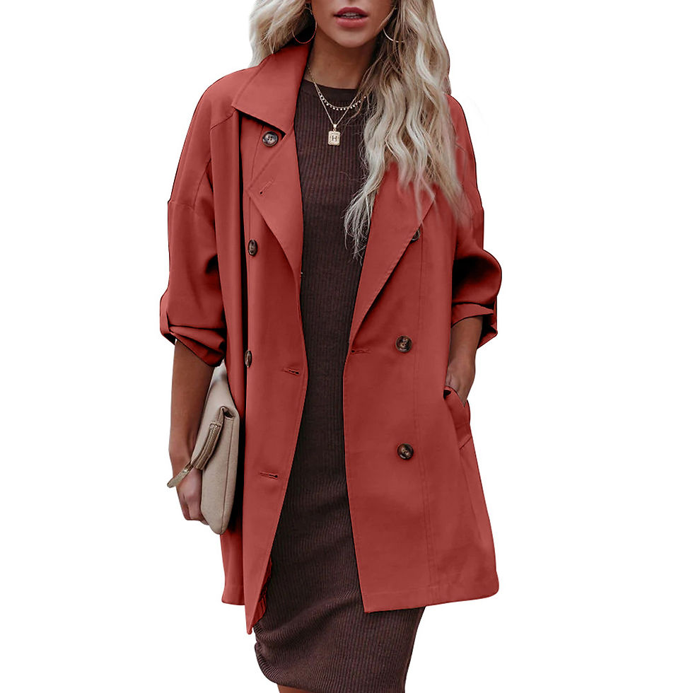 Thumbnail: Medium Long Loose Casual Long Sleeve Trench Coat