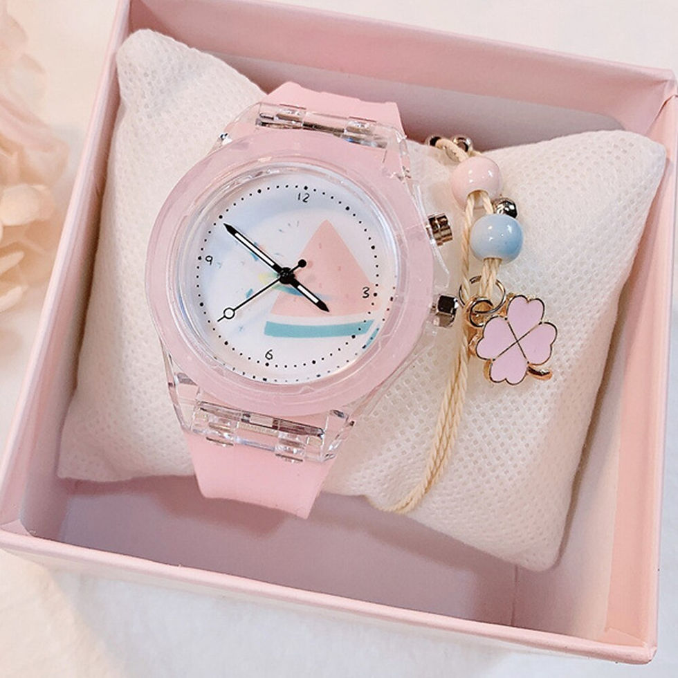 Miniatura: Girls Kids Children Luminous Student Colorful LED Light Women Lady Clock Silica