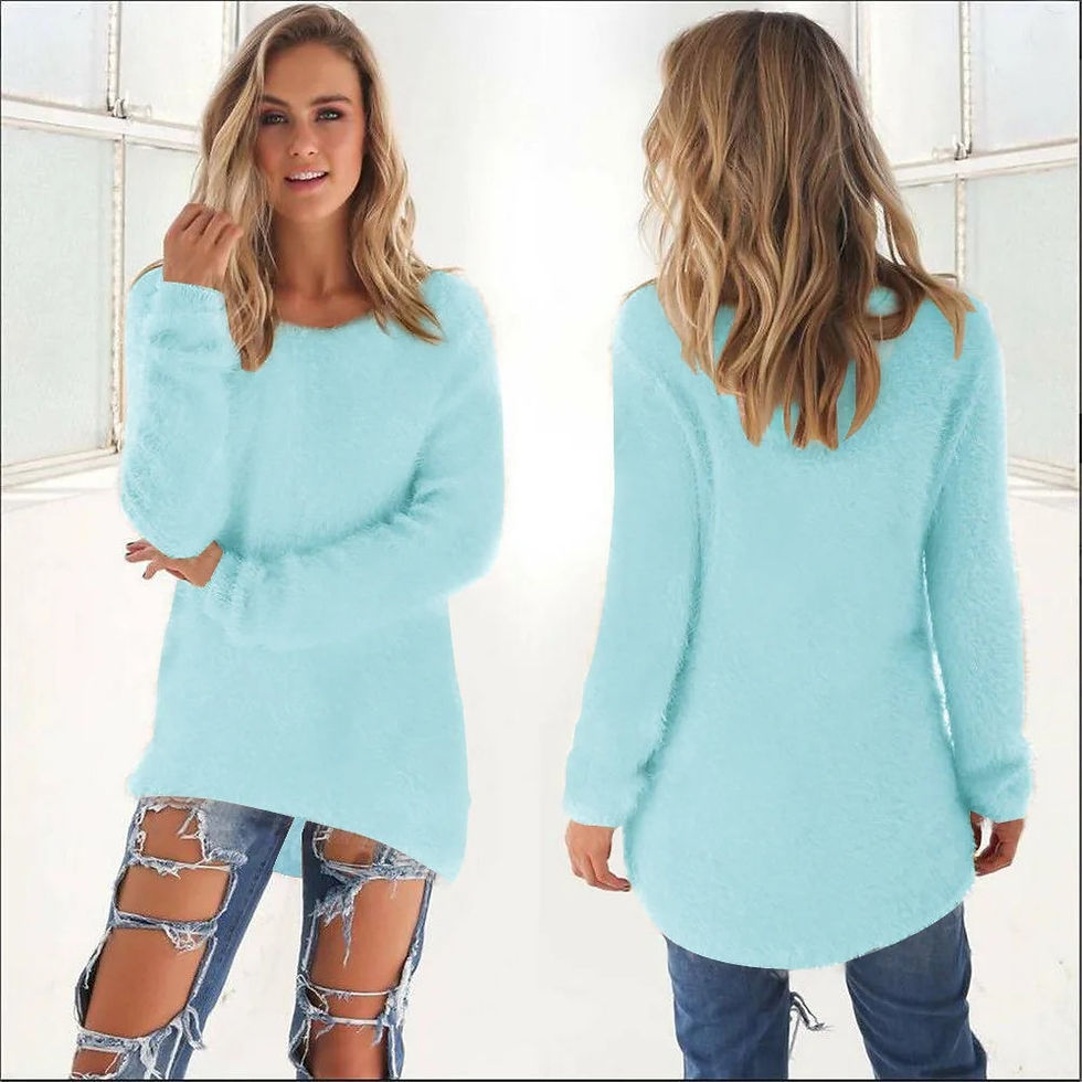 Miniatyrbild: 2023 Women's Winter Fleece Fluffy Sweater Jumper Ladies Warm Pullover Tops Blou