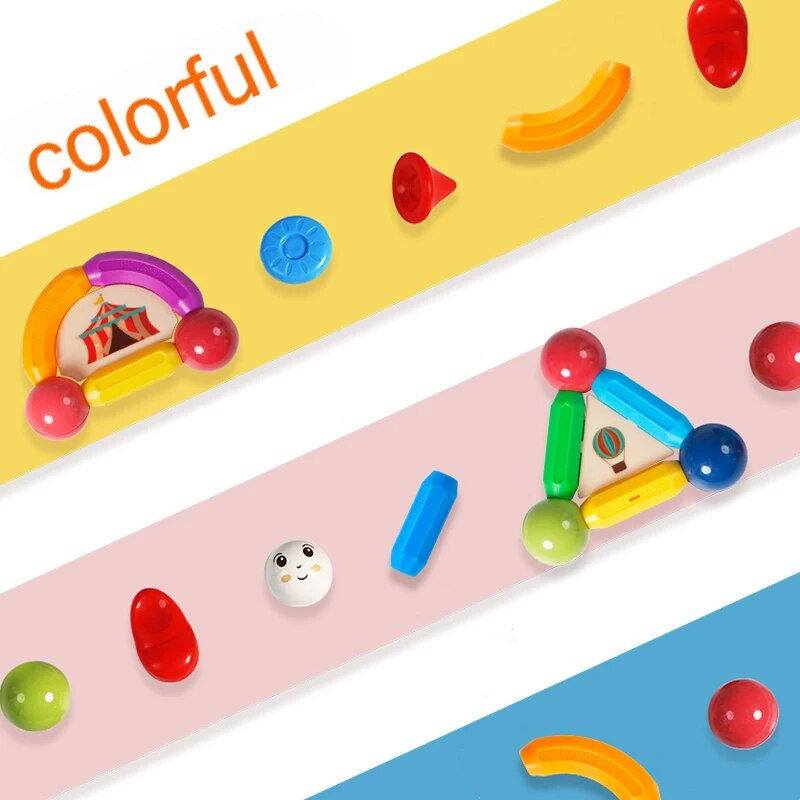 Thumbnail: Romboss 101PCS Magnetic Constructor Blocks Set Magnet Rods Balls Montessori Edu
