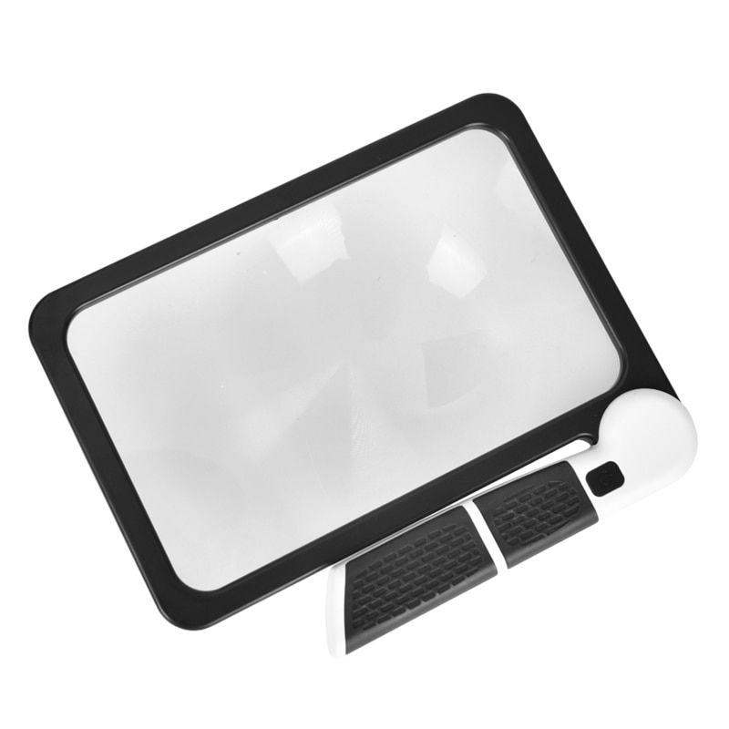 Thumbnail: Square Magnifying Glass Handheld Folding Handle Large Loupe Magnifier 48 LEDs C