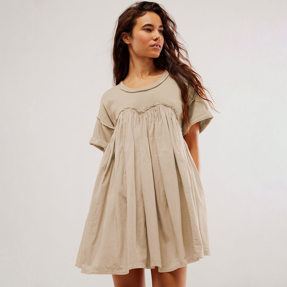 Pikkukuva: Lotus Leaf Short Skirt High Waist Spring And Summer New Casual Short Sleeve Rou