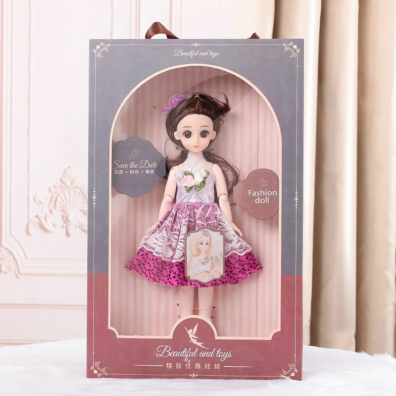 Миниатюра: BJD Doll 41cm Ball Joint Doll 3D Eyes Doll Girl With Full Set Clothes Dress Up