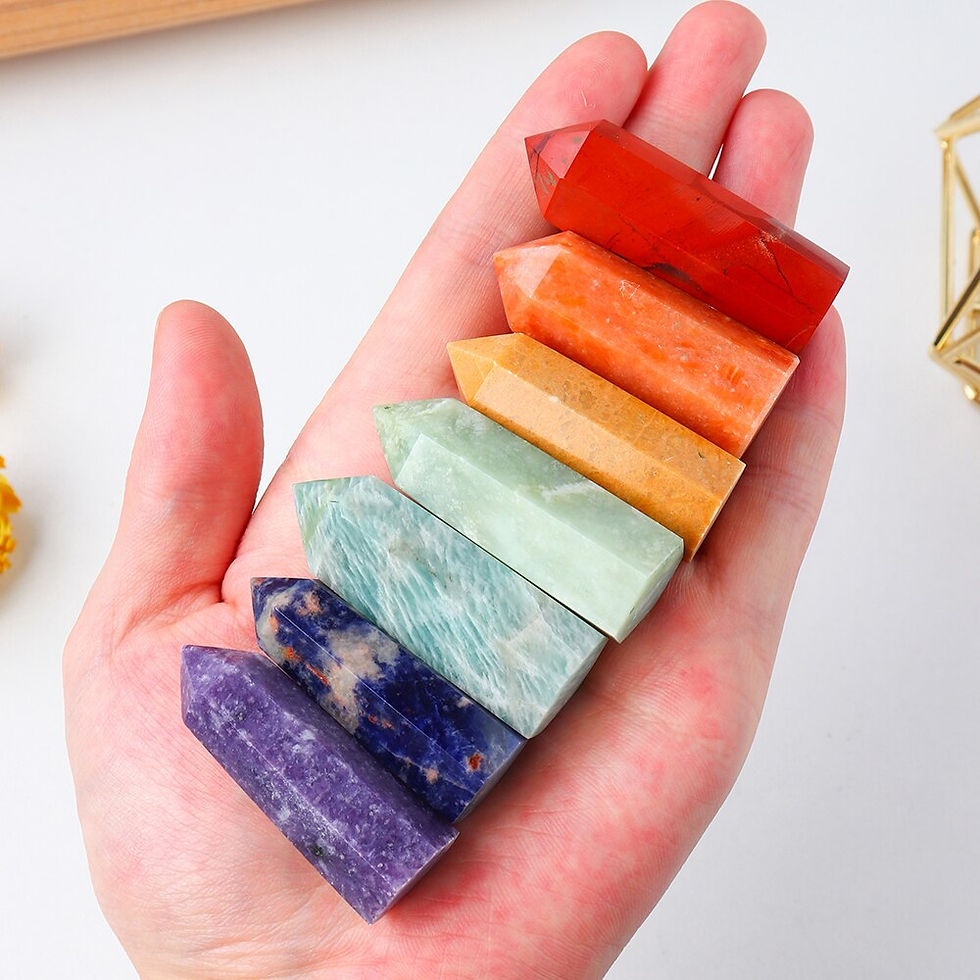 Miniature : Runyangshi Natural Stone Chakras Rose Quartz Wand Yoga Balances Energy