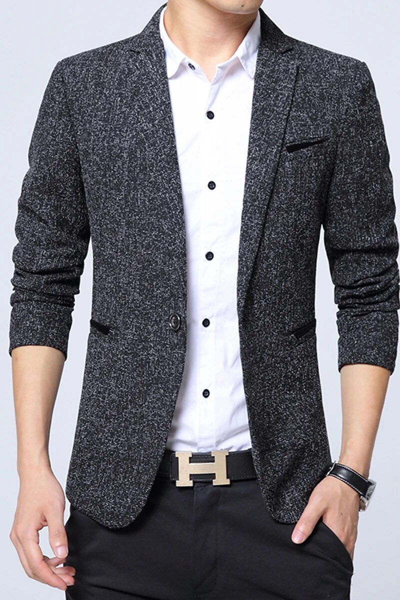Thumbnail: Men's Spring And Autumn New Coat Business Casual Suit Banquet Wedding Best Man