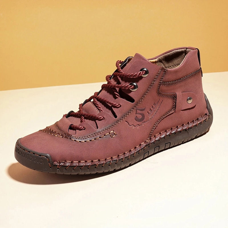 Thumbnail: Handmade Leather Casual Men Shoes Winter With Fur Shoes Men Loafers Comfort Wal