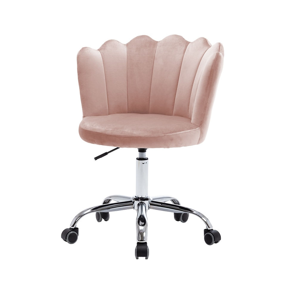 섬네일: Office Chair 360 Degrees Rotation Leisure Chair Velvet Fabric Metal Base Accent