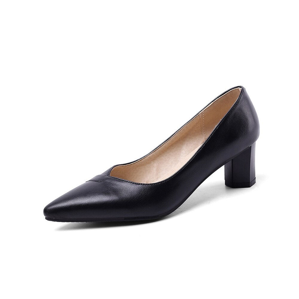 Brand New Glamour Apricot Yellow Women Pumps Fashion High Block Heels Lady Nude