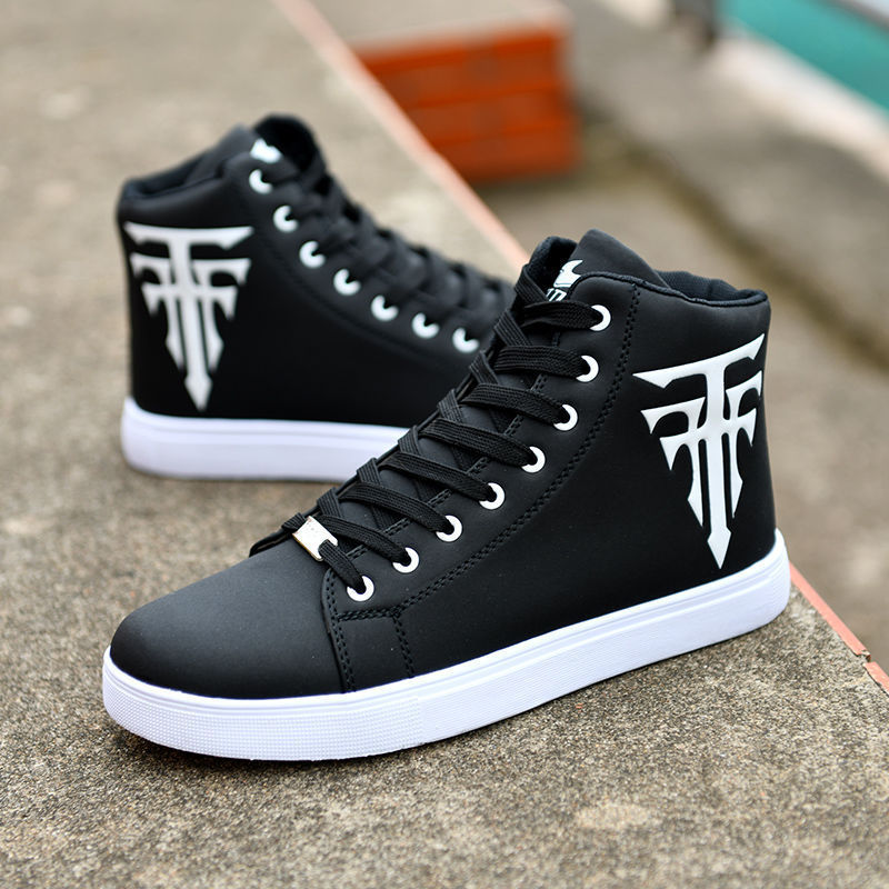 Imej kecil: White Sneakers Man Vulcanized Sneakers Male Comfortable High Top Shoes Men Autu