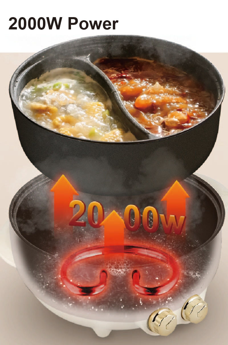 Miniatura: 6L Electric Hot Pot Mandarin Duck Pot Non Stick Barbecue Integrated Pot Large C