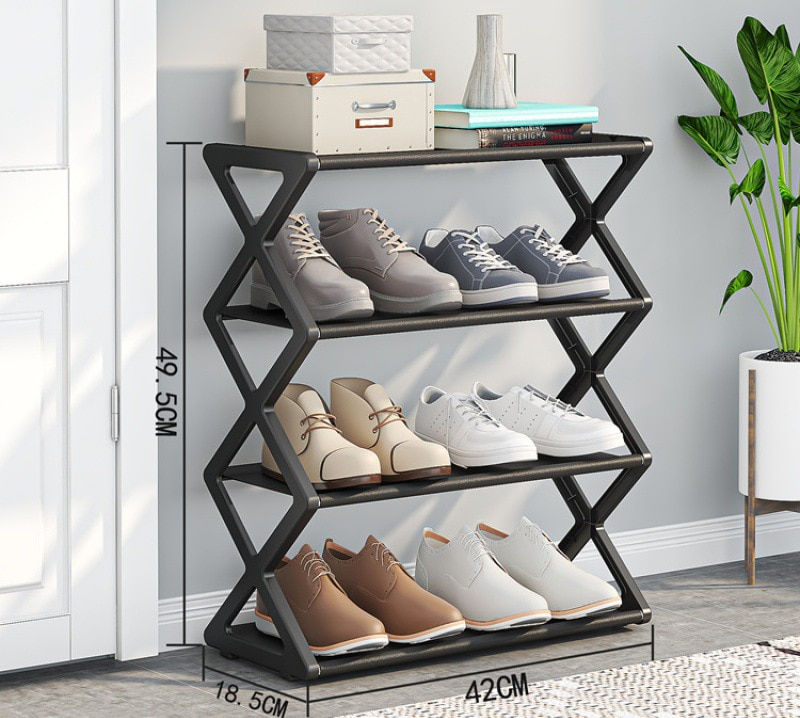 X-Shaped Shoe Rack for Home Multifunctional Assembly Shoecase for Home Dustproo