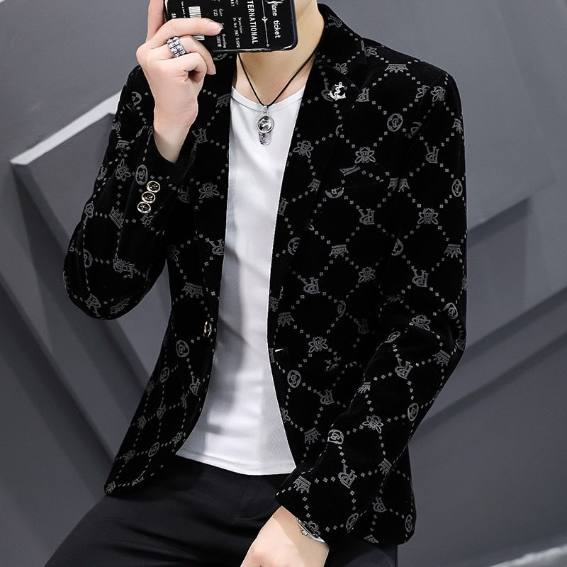 Thumbnail: 2022 Mens Blazers Slim Fit Suits for Men Business Formal Coat Mens Wedding