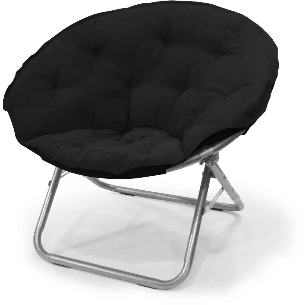 Mainstays Large Super Soft Microsuede 30" Saucer™ Chair, Black living room furn