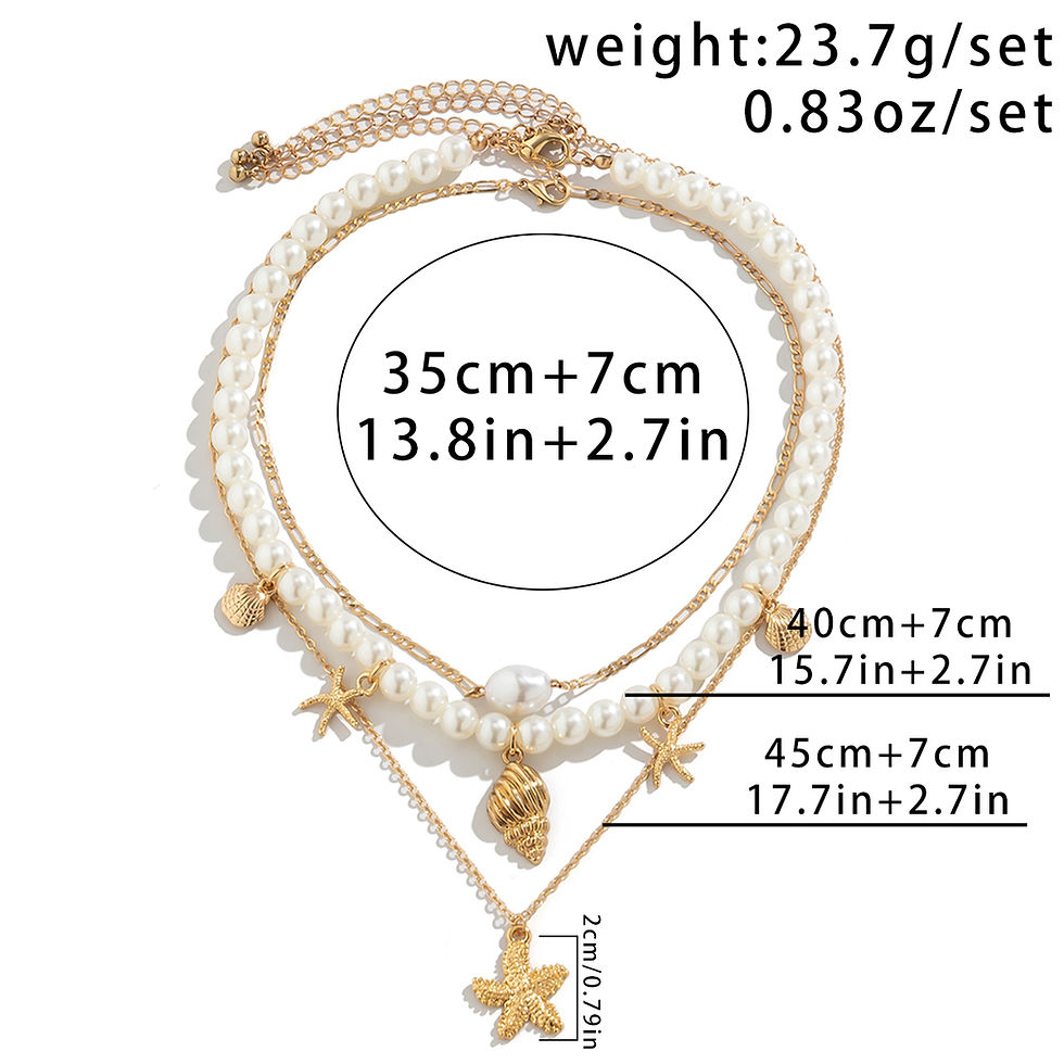 Thumbnail: 3-piece Set Of Starfish Shell Pearl Necklace