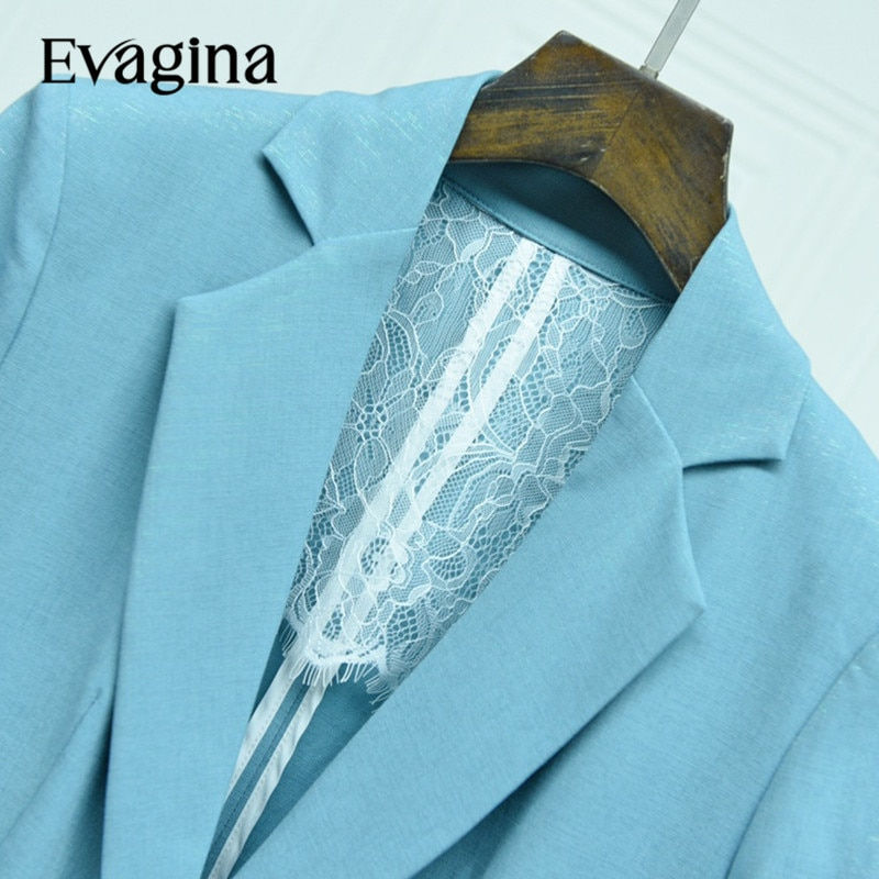 Thumbnail: Evagina High Street Fashion Suit Spring Autumn New Women's Suit Collar Short Sl