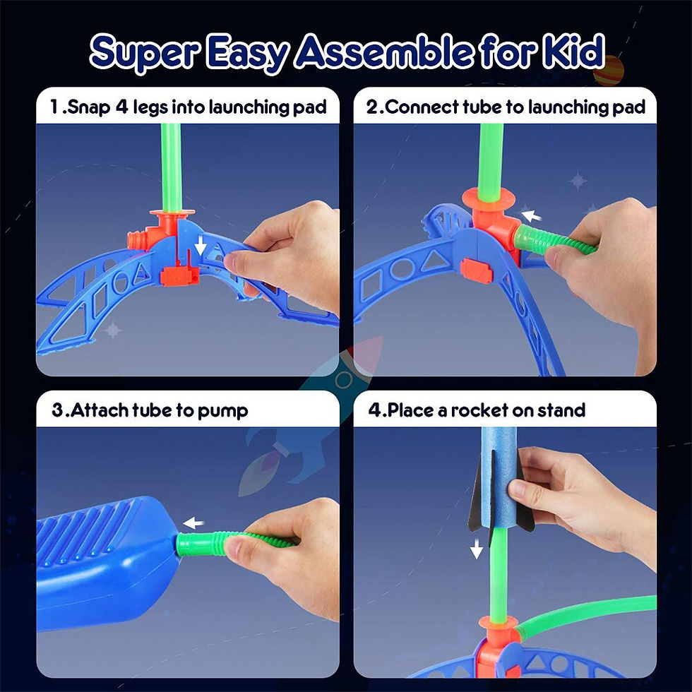 Hình thu nhỏ: Kid Air Rocket Foot Pump Launcher Outdoor Air Pressed Stomp Soaring Rocket Toys