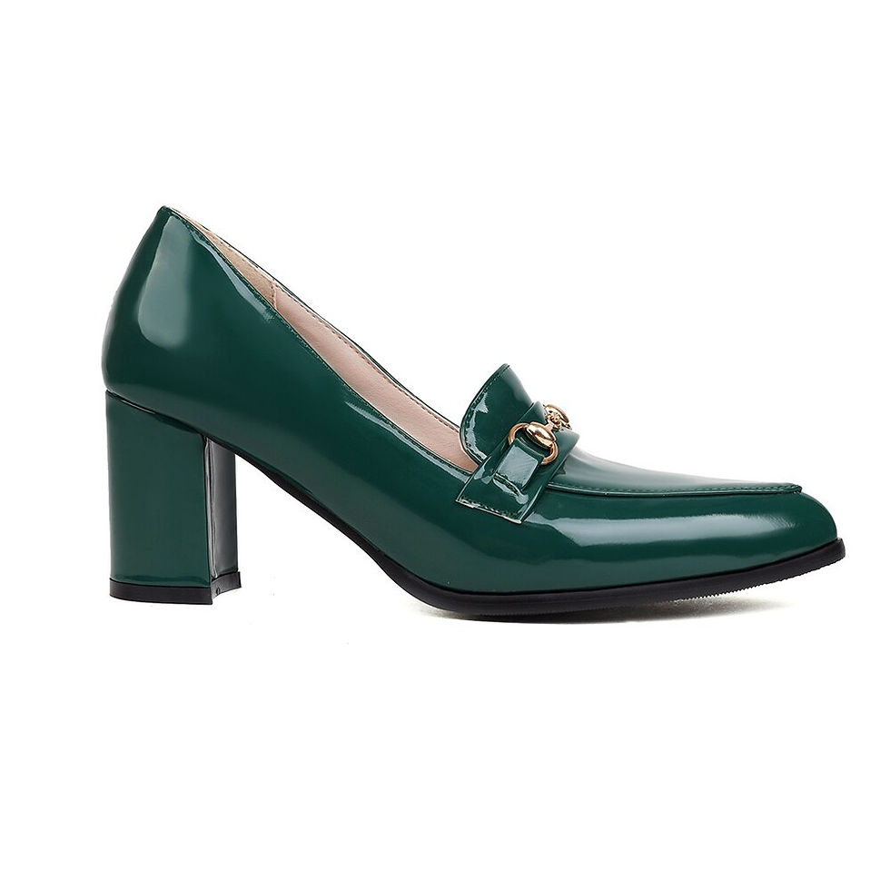 サムネイル： 2022 New Elegant Black Wine Red Women Formal Pumps High Square Heels Office Lad