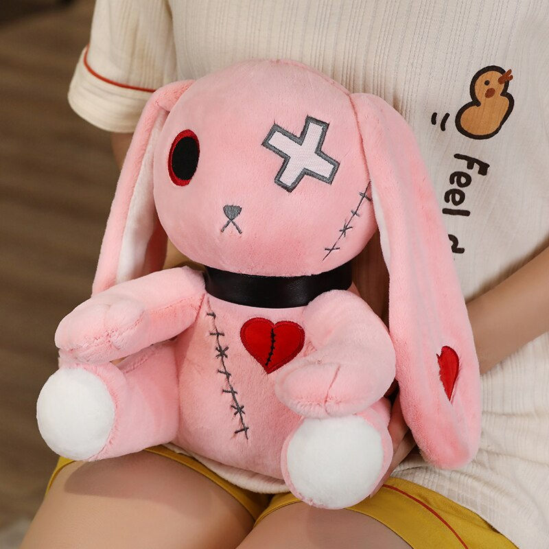 Miniatiūra: Dark Series Rabbit Plush Toy Gothic Rock Style Stuffed Animals Rabbit Bunny Dol