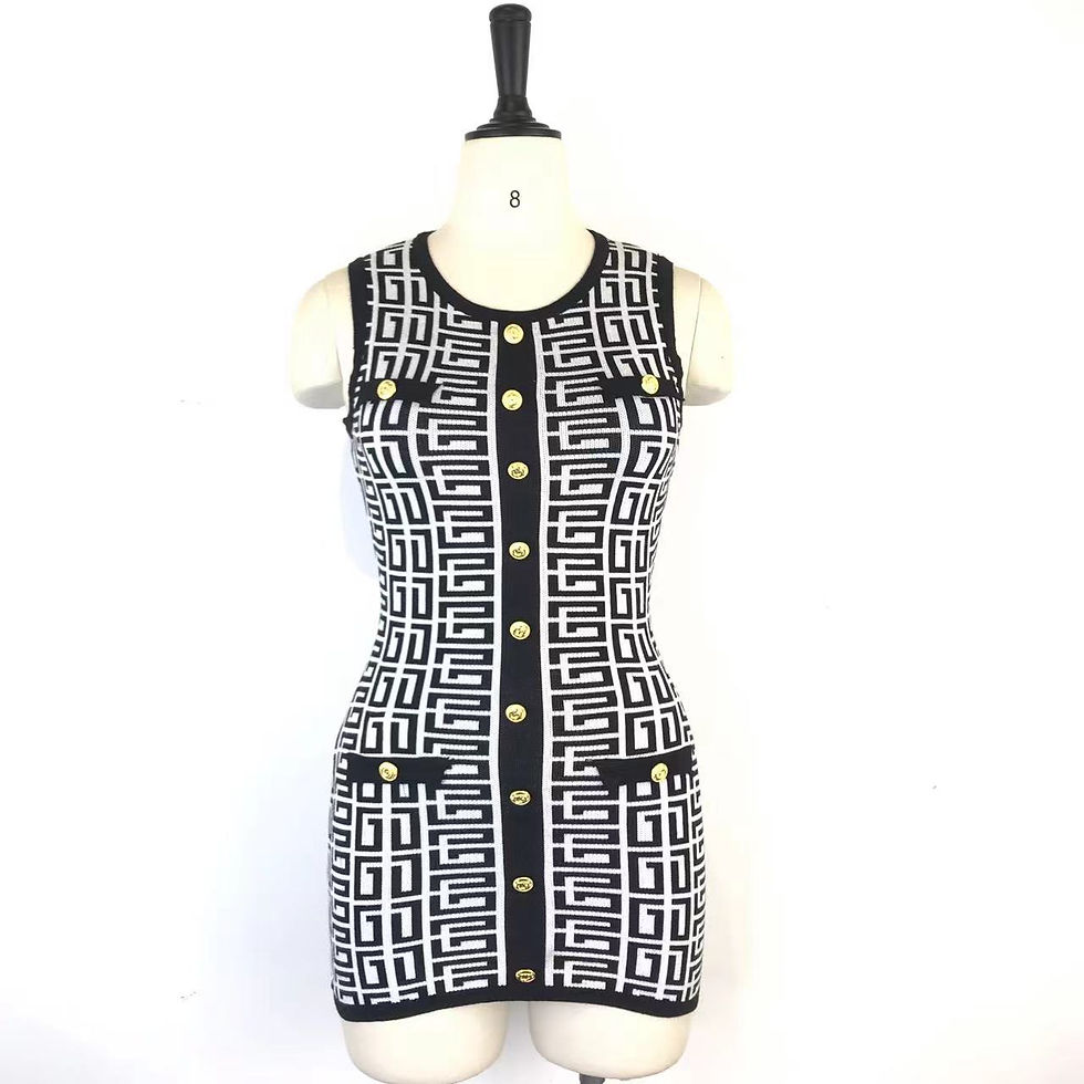 Thumbnail: Echoine Spring Women Knitted High Elasticity Slim Button Mini Dress 2023