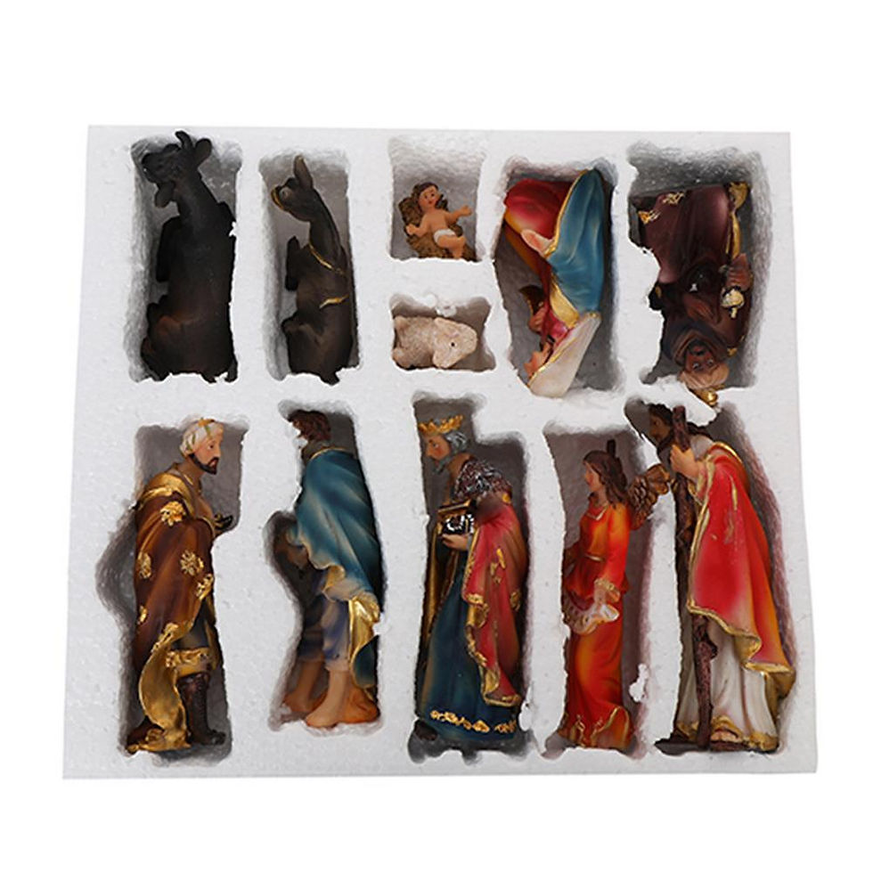 Thumbnail: 11pcs Nativity Scene Crafts Statue Christ Birth Of Jesus Ornament Resin Christm
