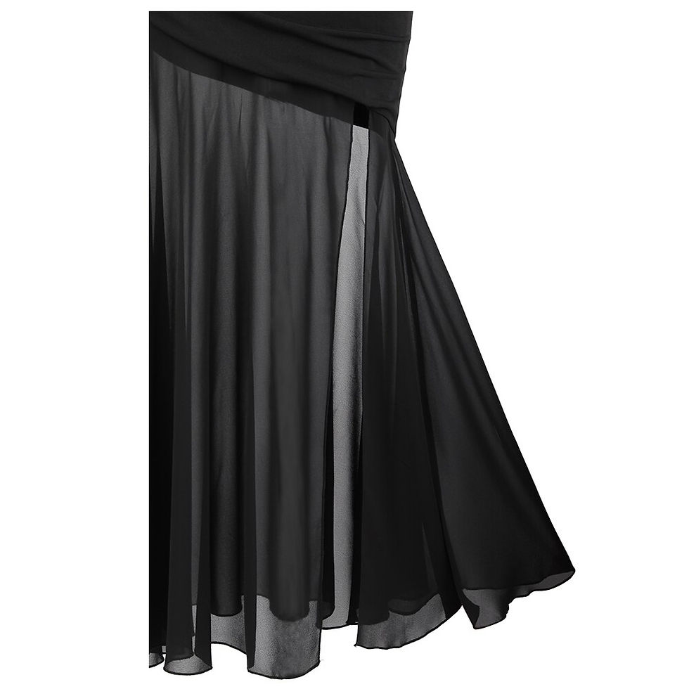 Thumbnail: Angel-fashions Women's One Shoulder Pleated Evening Dress Long Little Black