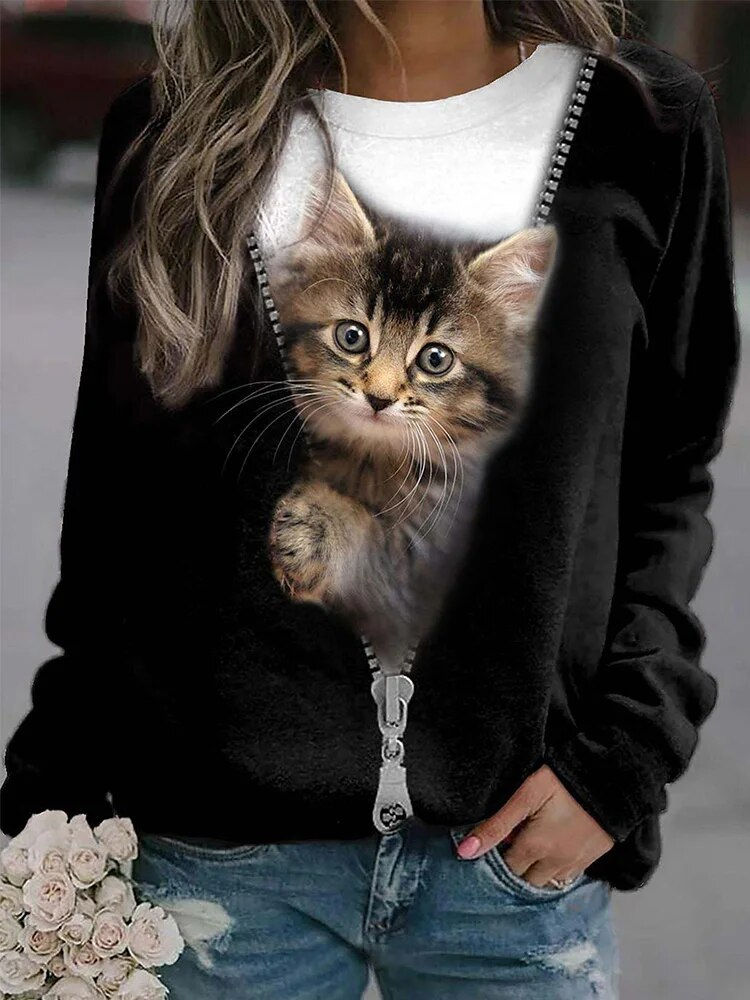 Thumbnail: Plus Size 5XL 2023 Popular Women's T Shirt Long Sleeve Crew Neck T Shirt Colorf